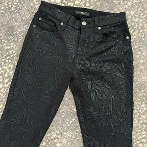 7 FOR ALL MANKIND RARE BLACK EMBROIDERED JEAN LIMITED EDITION SIZE 28 NW…
